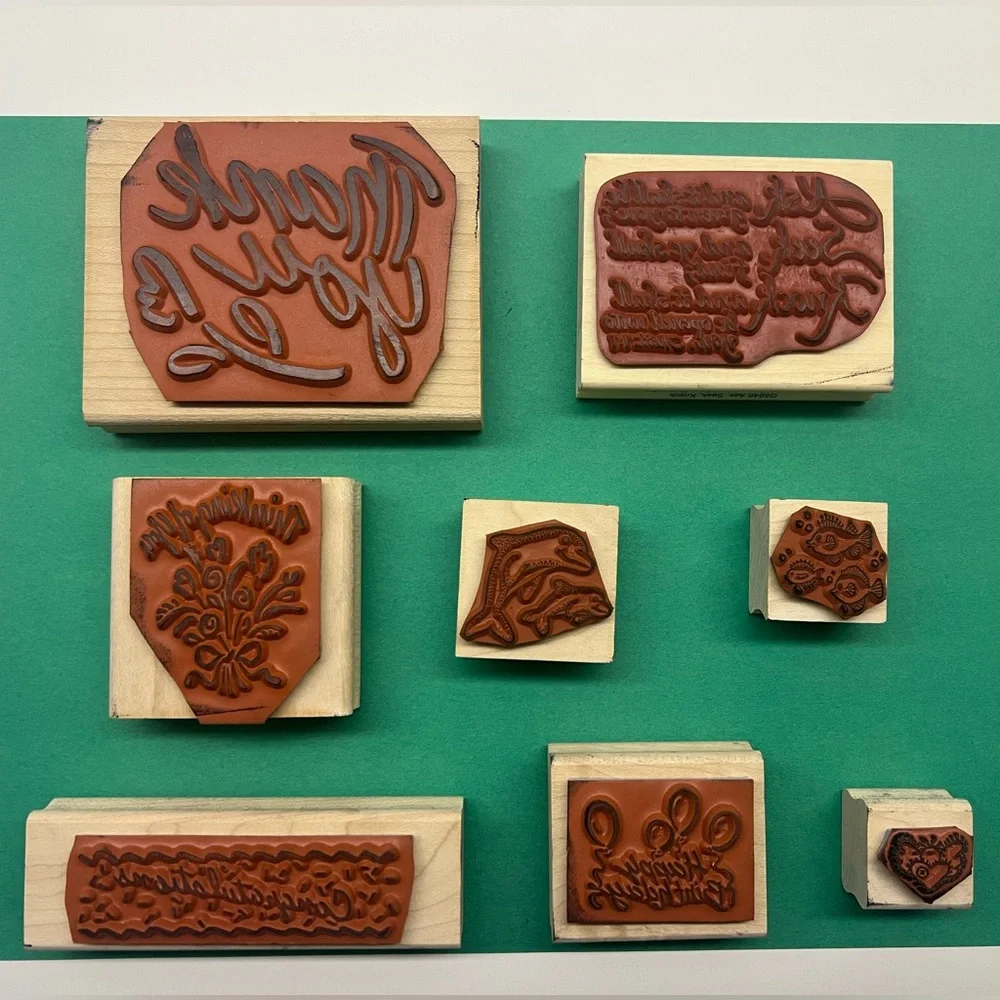 8 Ink Stamps for making Cards, etc